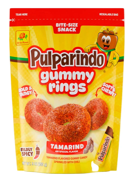 De La Rosa Gummy Rings Tamarind 9oz Bag